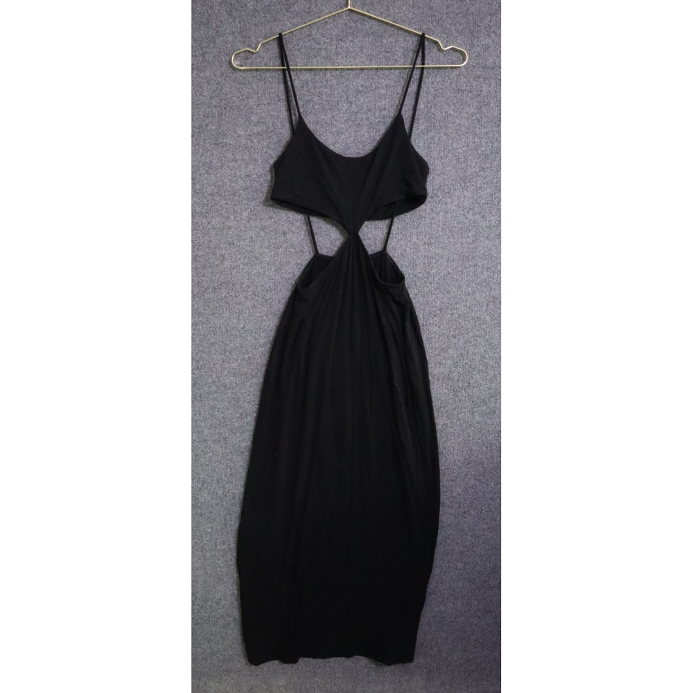 Free People Dress Women Small Black Piper Sleeveless Cutout‎ Midi Beach EUC